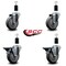 Service Caster 4'' Thermoplastic Rubber Wheel Swivel 1-3/8'' Expanding Stem Caster Set 2 Brakes, 4PK SCC-EX20S414-TPRB-2-PLB-2-138 - alternate 3